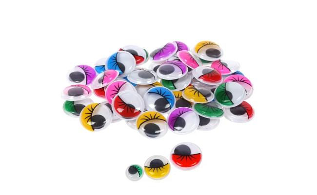 Wiggle Googly Eyes, Self Adhesive, Small Size 20 Pieces, Multi Colours